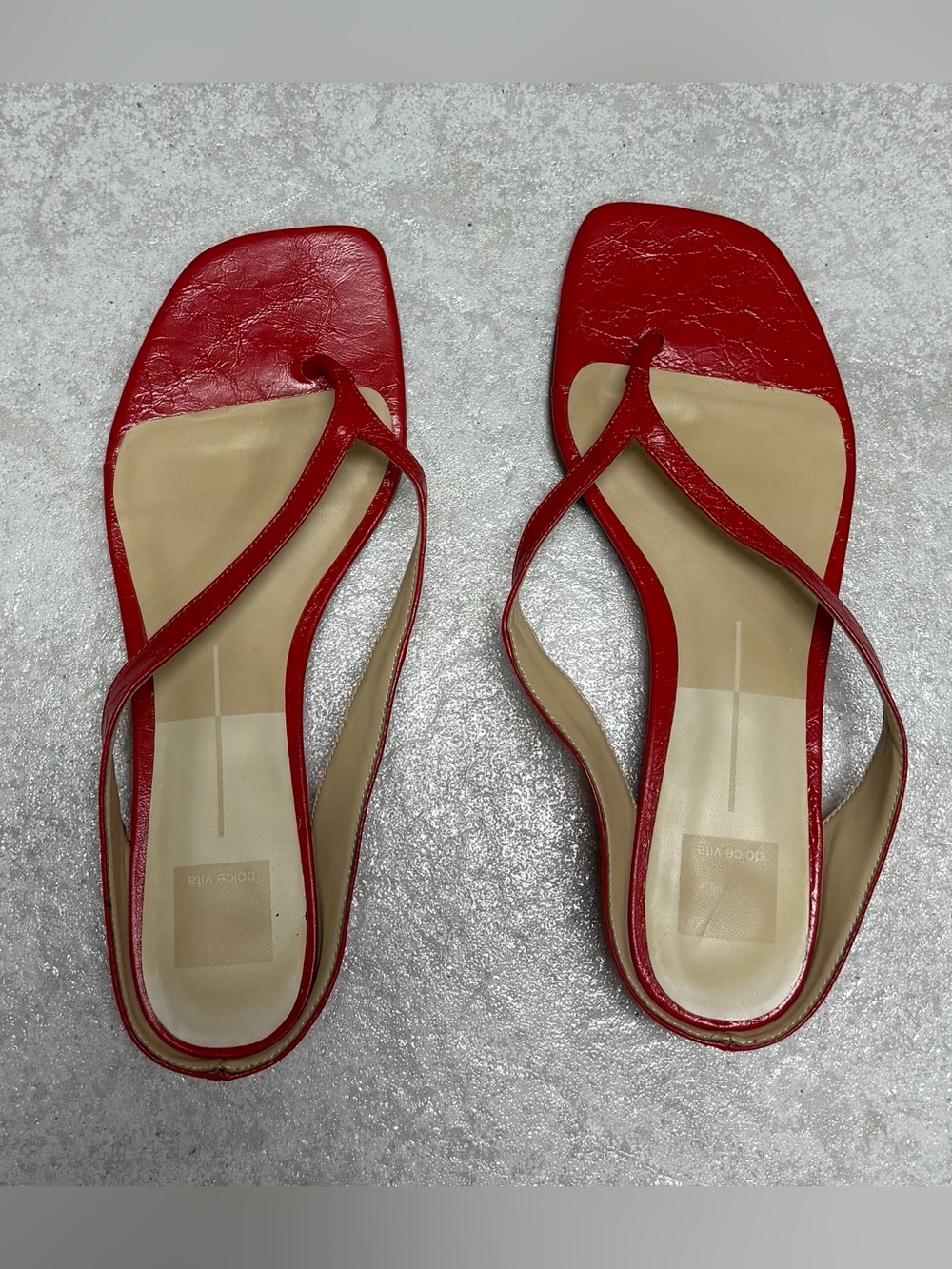 Dolce Vita Red Square-Toe Slingback Sandals